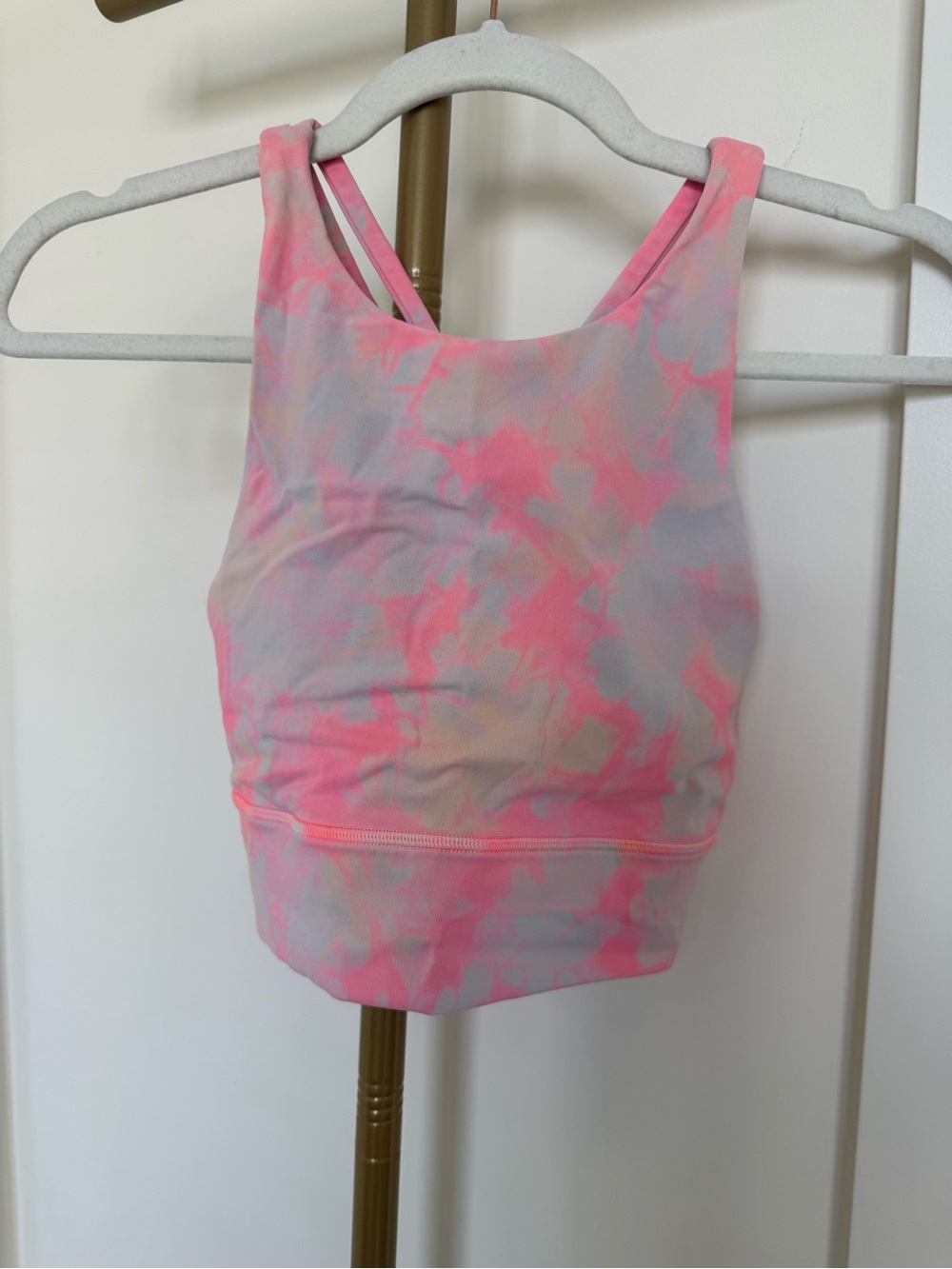 lululemon athletica Pink Tie-Dye High Neck Crop Top